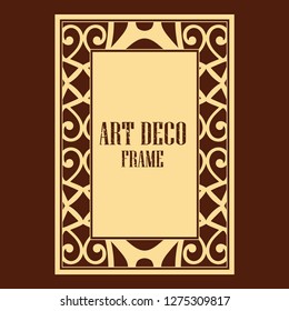 Vector geometric frame in Art Deco style. Rectangle vector abstract element for design.