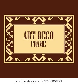 Vector geometric frame in Art Deco style. Rectangle vector abstract element for design.
