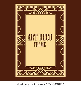 Vector geometric frame in Art Deco style. Rectangle vector abstract element for design.