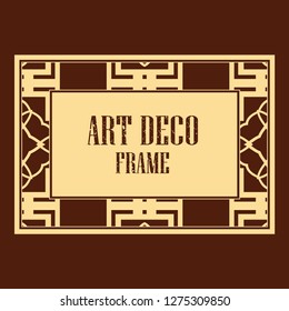 Vector geometric frame in Art Deco style. Rectangle vector abstract element for design.