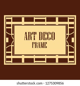 Vector geometric frame in Art Deco style. Rectangle vector abstract element for design.