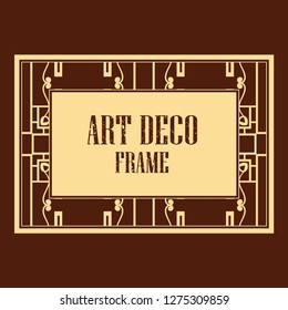 Vector geometric frame in Art Deco style. Rectangle vector abstract element for design.