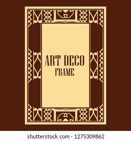 Vector geometric frame in Art Deco style. Rectangle vector abstract element for design.