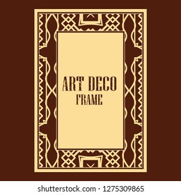 Vector geometric frame in Art Deco style. Rectangle vector abstract element for design.