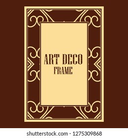 Vector geometric frame in Art Deco style. Rectangle vector abstract element for design.