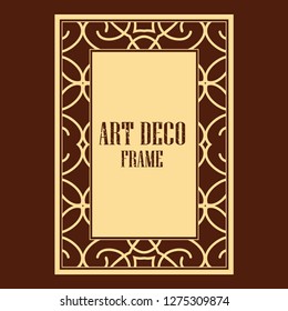 Vector geometric frame in Art Deco style. Rectangle vector abstract element for design.