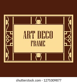 Vector geometric frame in Art Deco style. Rectangle vector abstract element for design.