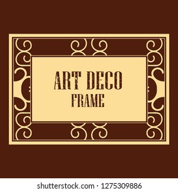 Vector geometric frame in Art Deco style. Rectangle vector abstract element for design.