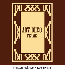 Vector geometric frame in Art Deco style. Rectangle vector abstract element for design.