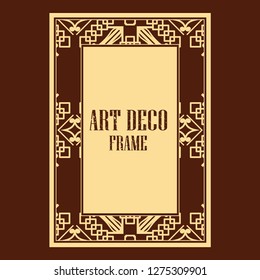 Vector geometric frame in Art Deco style. Rectangle vector abstract element for design.
