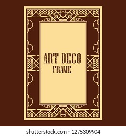 Vector geometric frame in Art Deco style. Rectangle vector abstract element for design.