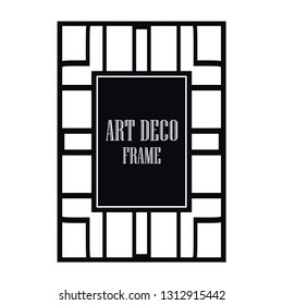 Vector geometric frame in Art Deco style. Abstract art deco vector element for design