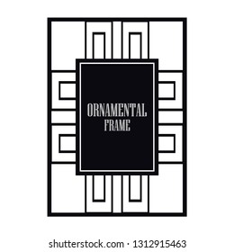Vector geometric frame in Art Deco style. Abstract art deco vector element for design