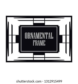 Vector geometric frame in Art Deco style. Abstract art deco vector element for design