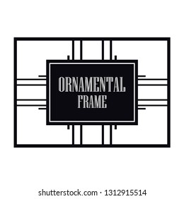Vector geometric frame in Art Deco style. Abstract art deco vector element for design