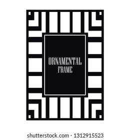 Vector geometric frame in Art Deco style. Abstract art deco vector element for design