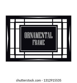 Vector geometric frame in Art Deco style. Abstract art deco vector element for design