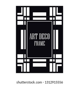 Vector geometric frame in Art Deco style. Abstract art deco vector element for design