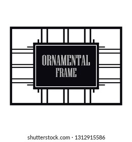 Vector geometric frame in Art Deco style. Abstract art deco vector element for design
