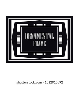 Vector geometric frame in Art Deco style. Abstract art deco vector element for design