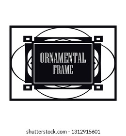Vector geometric frame in Art Deco style. Abstract art deco vector element for design