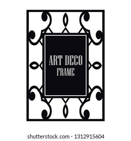 Vector geometric frame in Art Deco style. Abstract art deco vector element for design