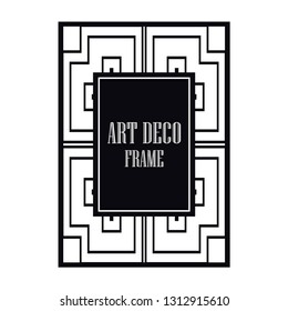 Vector geometric frame in Art Deco style. Abstract art deco vector element for design