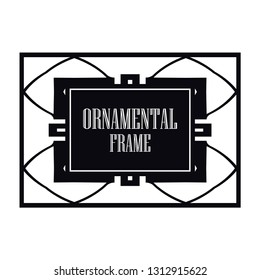 Vector geometric frame in Art Deco style. Abstract art deco vector element for design