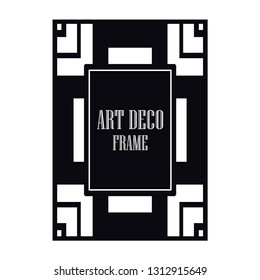 Vector geometric frame in Art Deco style. Abstract art deco vector element for design