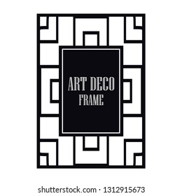 Vector geometric frame in Art Deco style. Abstract art deco vector element for design