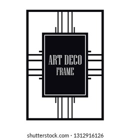 Vector geometric frame in Art Deco style. Abstract art deco vector element for design