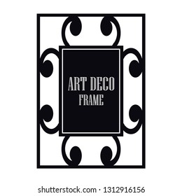 Vector geometric frame in Art Deco style. Abstract art deco vector element for design