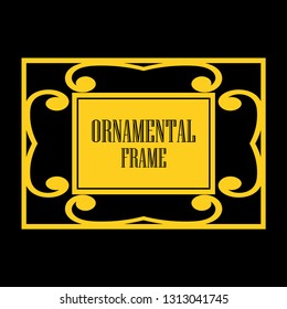 Vector geometric frame in Art Deco style. Abstract art deco vector element for design