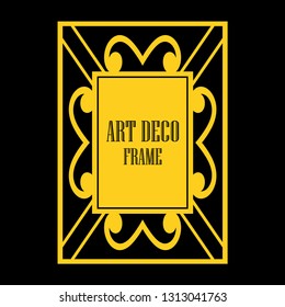 Vector geometric frame in Art Deco style. Abstract art deco vector element for design