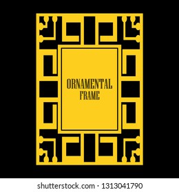 Vector geometric frame in Art Deco style. Abstract art deco vector element for design
