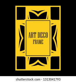 Vector geometric frame in Art Deco style. Abstract art deco vector element for design