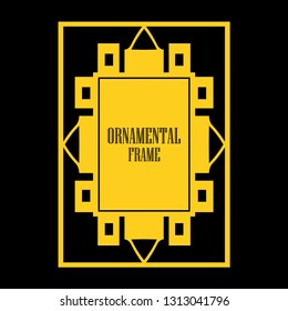 Vector geometric frame in Art Deco style. Abstract art deco vector element for design