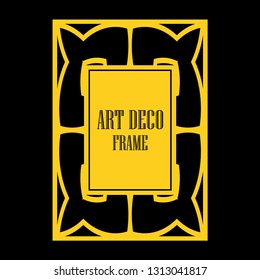 Vector geometric frame in Art Deco style. Abstract art deco vector element for design