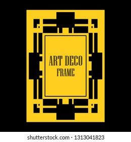 Vector geometric frame in Art Deco style. Abstract art deco vector element for design