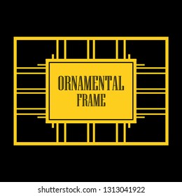 Vector geometric frame in Art Deco style. Abstract art deco vector element for design