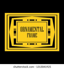 Vector geometric frame in Art Deco style. Abstract art deco vector element for design