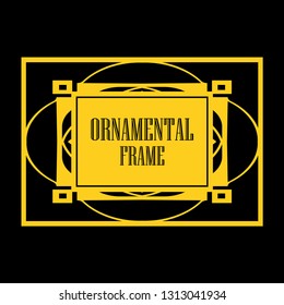 Vector geometric frame in Art Deco style. Abstract art deco vector element for design