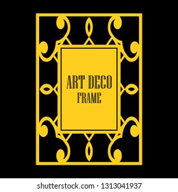 Vector geometric frame in Art Deco style. Abstract art deco vector element for design