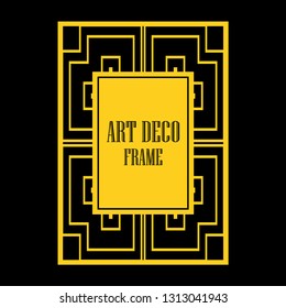 Vector geometric frame in Art Deco style. Abstract art deco vector element for design