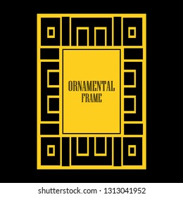 Vector geometric frame in Art Deco style. Abstract art deco vector element for design