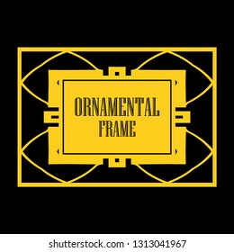 Vector geometric frame in Art Deco style. Abstract art deco vector element for design