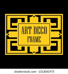 Vector geometric frame in Art Deco style. Abstract art deco vector element for design