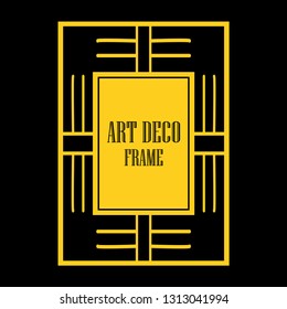 Vector geometric frame in Art Deco style. Abstract art deco vector element for design