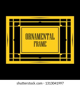 Vector geometric frame in Art Deco style. Abstract art deco vector element for design