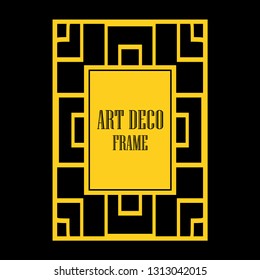 Vector geometric frame in Art Deco style. Abstract art deco vector element for design